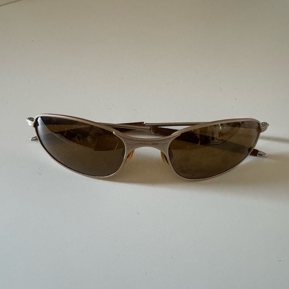 Oakley Vintage Gold Wire Frame Sunglasses- Teaspoon style- Brown Lenses